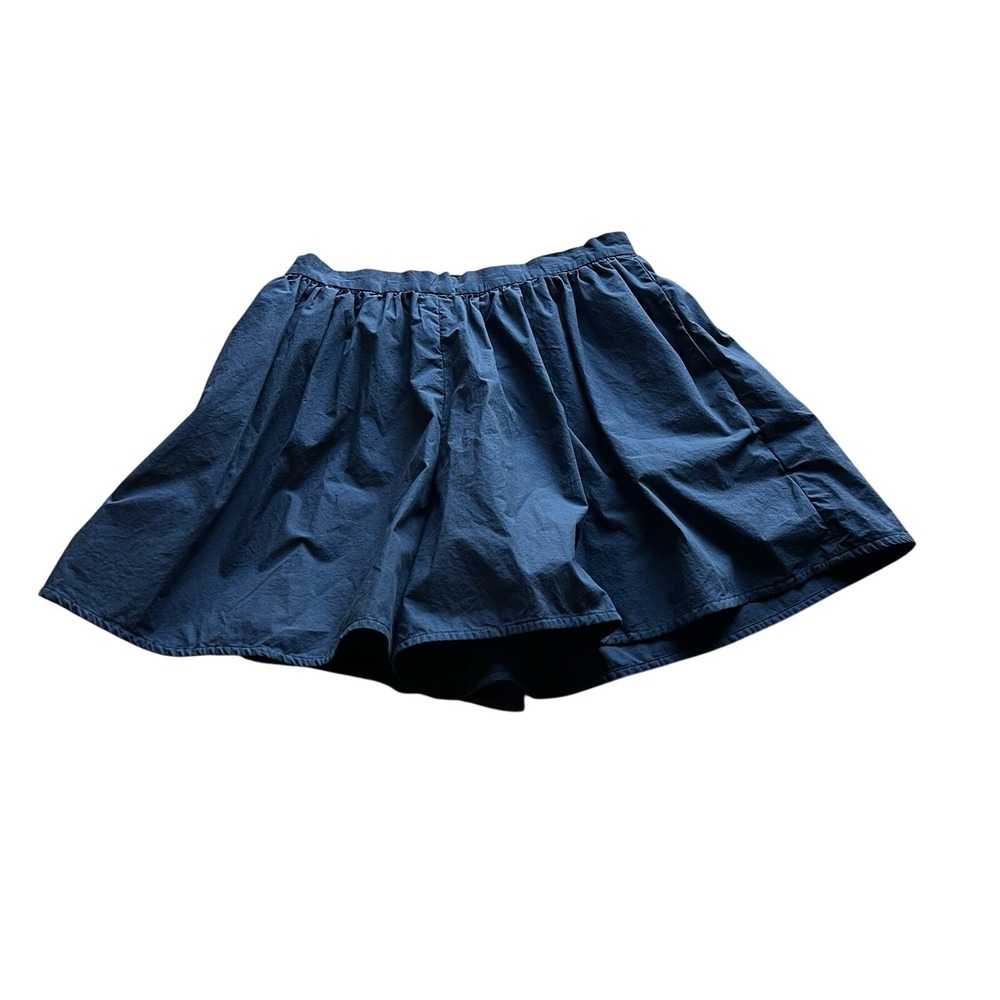 Lake Pajamas Skort High Waisted Shorts Skirt Navy Blue Size Med Poplin Cotton‎